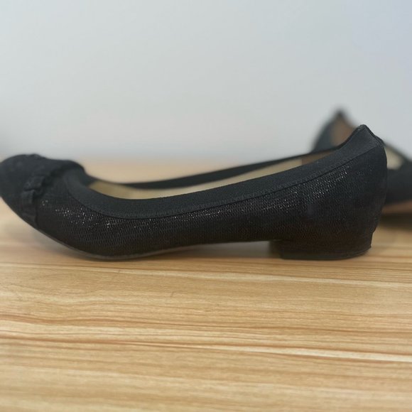 CHANEL Authentic black suede ballet flats with CC logo and ruffle trim sz 36 - Picture 2 of 8